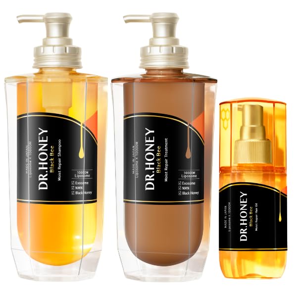 【新品】DRHONEY ブラックビー シャンプー＆トリートメント　各3本 Amazon | DRハニー ブラックビー モイスト リペア シャンプー